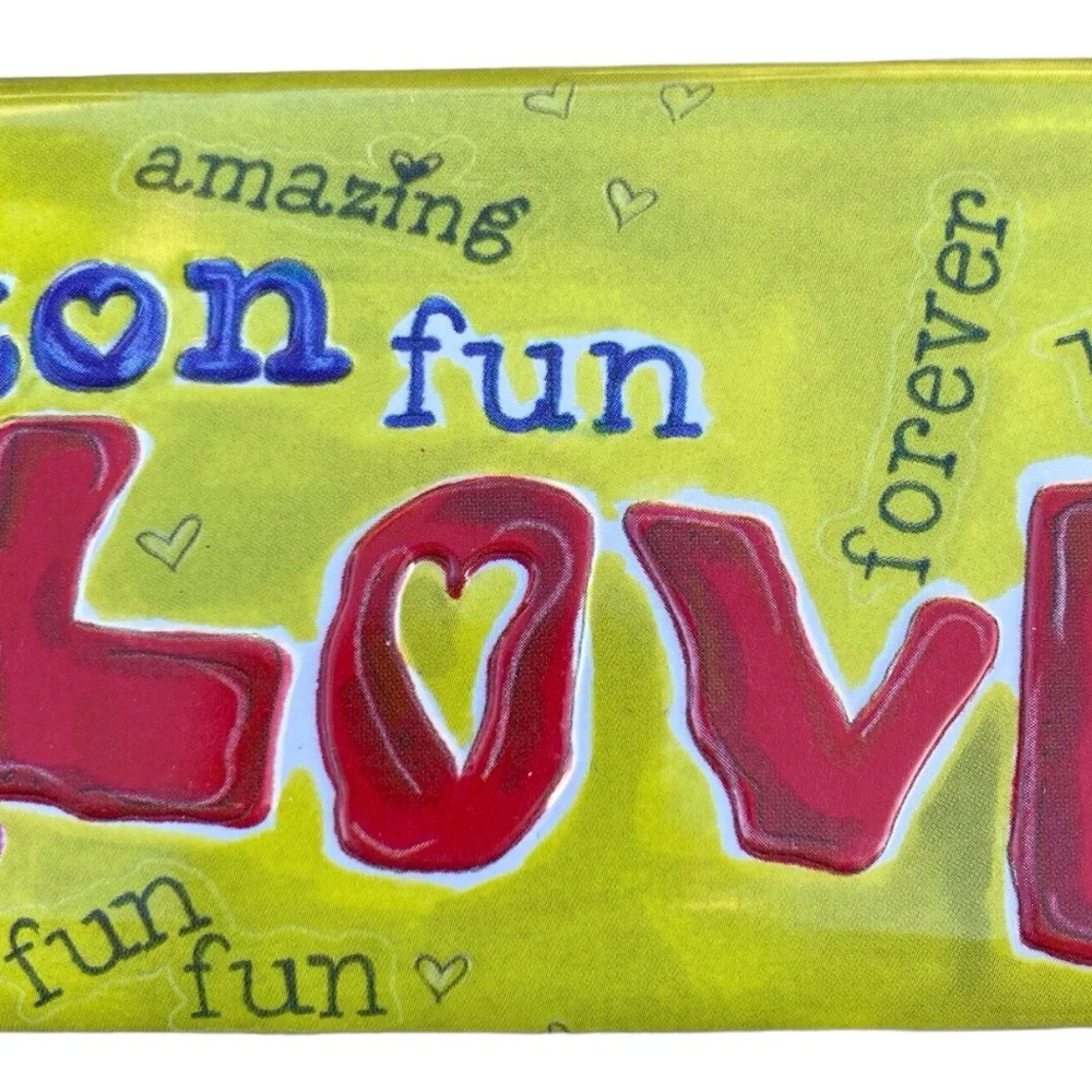 Brighton Tin Vintage Love Fun Red Yellow 10”x3”